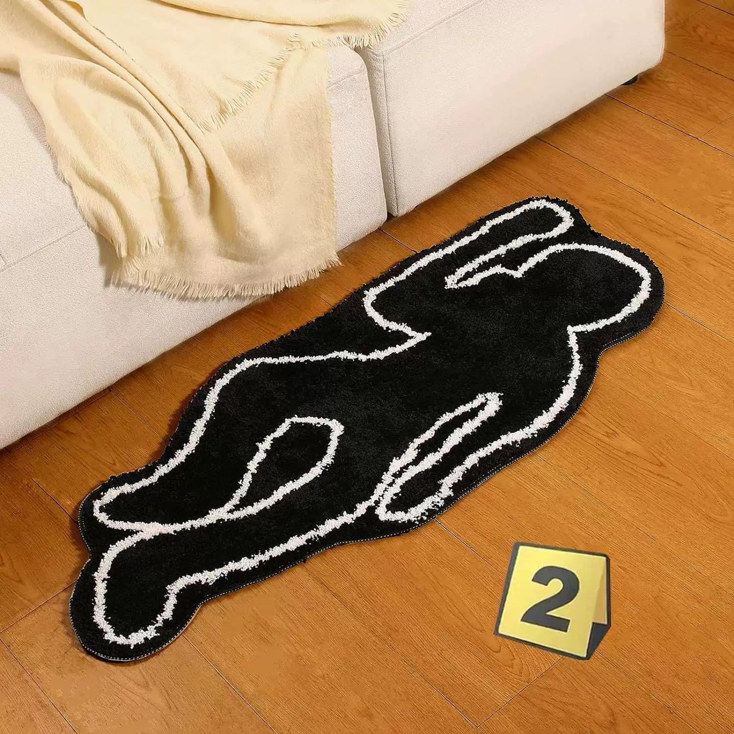 Feblilac Lying Corpse Shape Bedroom Rug Long Runner