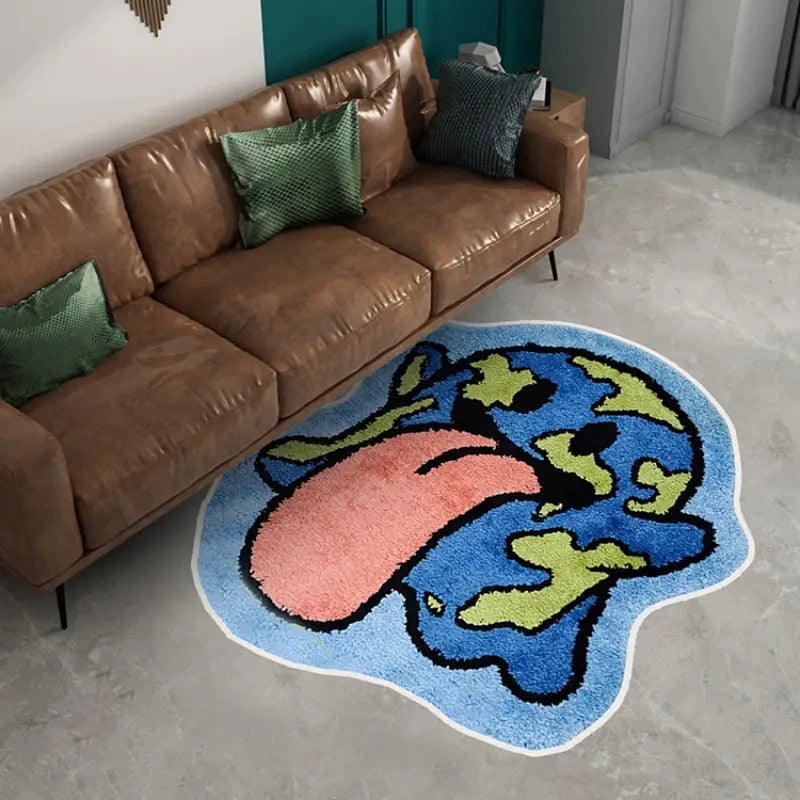Feblilac Cute Halloween Earth Ghost Handmade Tufted Acrylic Livingroom Carpet Area Rug - view 2