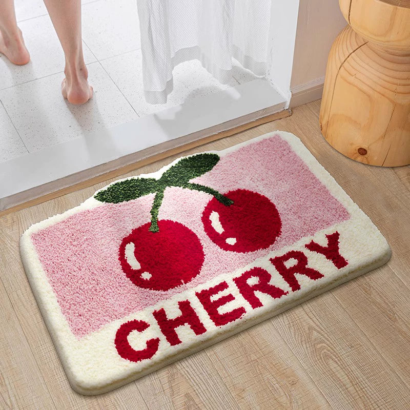 Feblilac Cherry Tufted Bath Mat