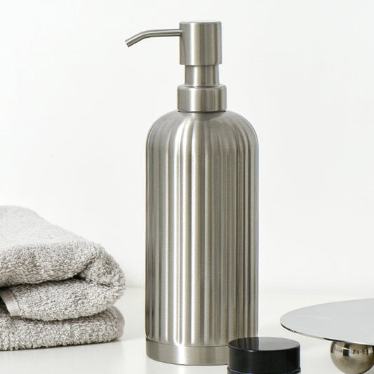 Stainless Steal Soap Dispenser, Iron Pump Bottle for Liquid Soap, Silver Bottle