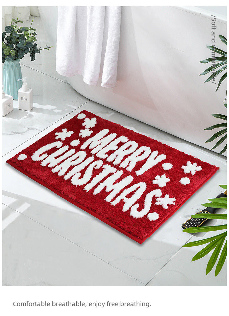 Bathroom Christmas Absorbent Anti-skid Tufted Bath Mat - view 2