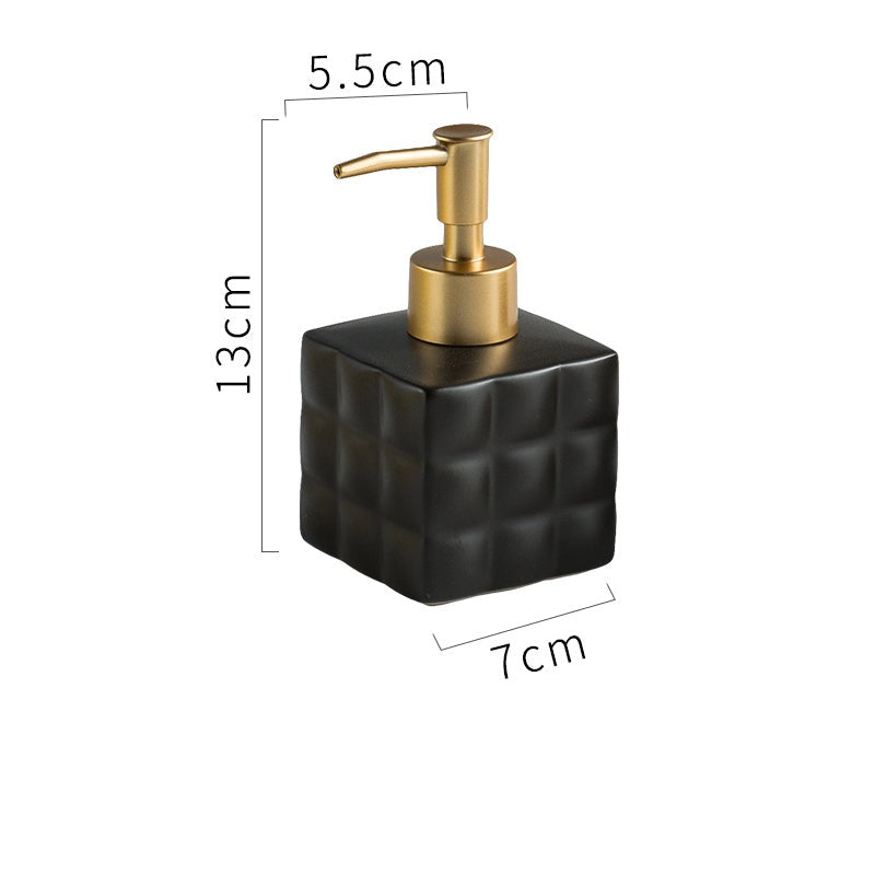 Ceramic Soap Dispenser, Cube Bottle for Kitchen Bathroom