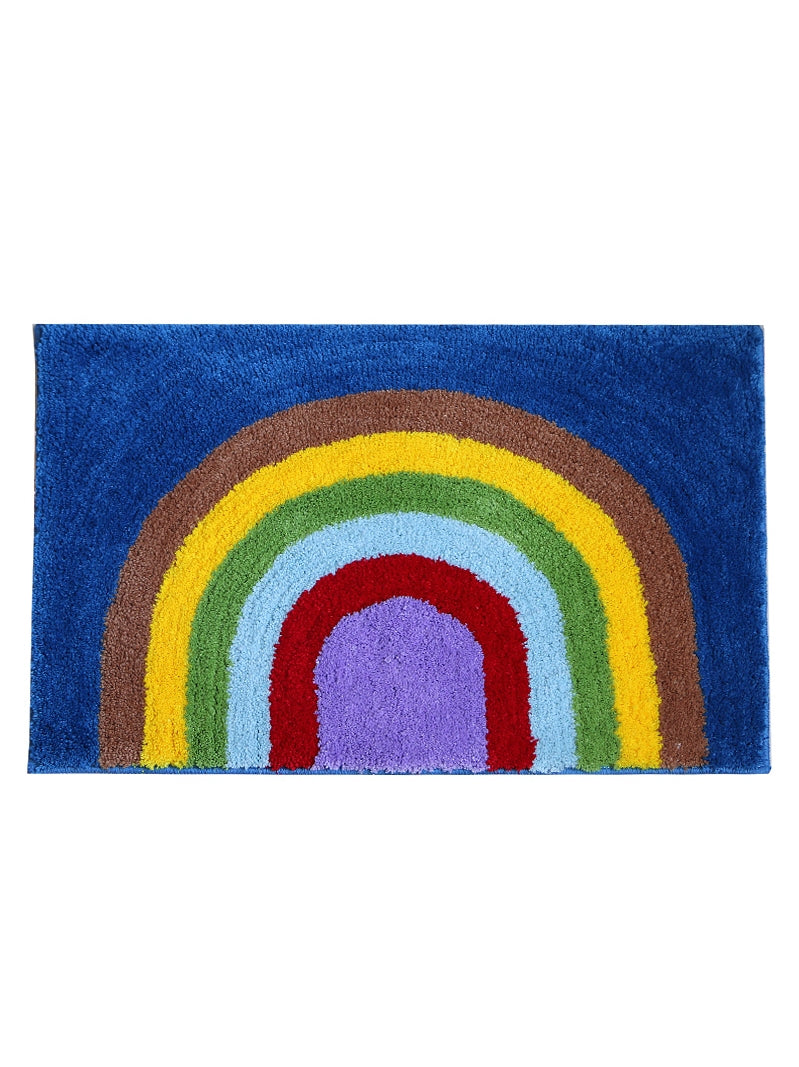 Feblilac Rainbow Bedroom Mat, Cute Colorful Rug