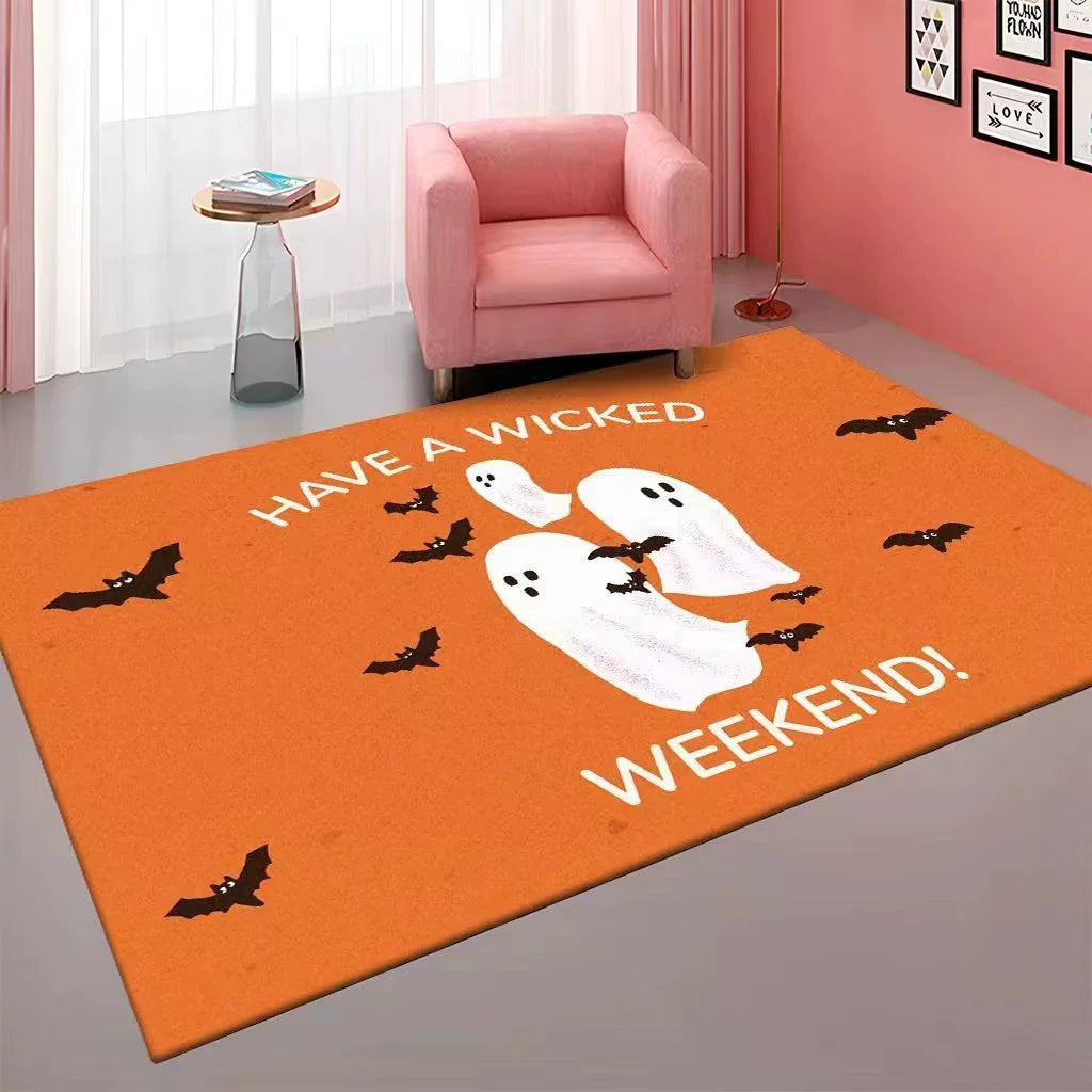 Feblilac Have A Wicked Halloween Horror Ghost Festival Handmade Tufted Acrylic Livingroom Carpet Area Rug