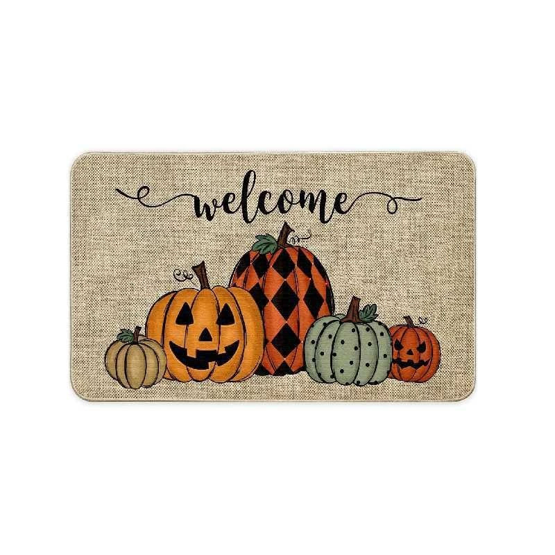 Feblilac Halloween Horror Various Colors Pumpkin PVC Coil Door Mat