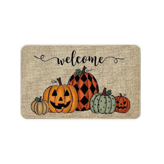 Feblilac Halloween Horror Various Colors Pumpkin PVC Coil Door Mat