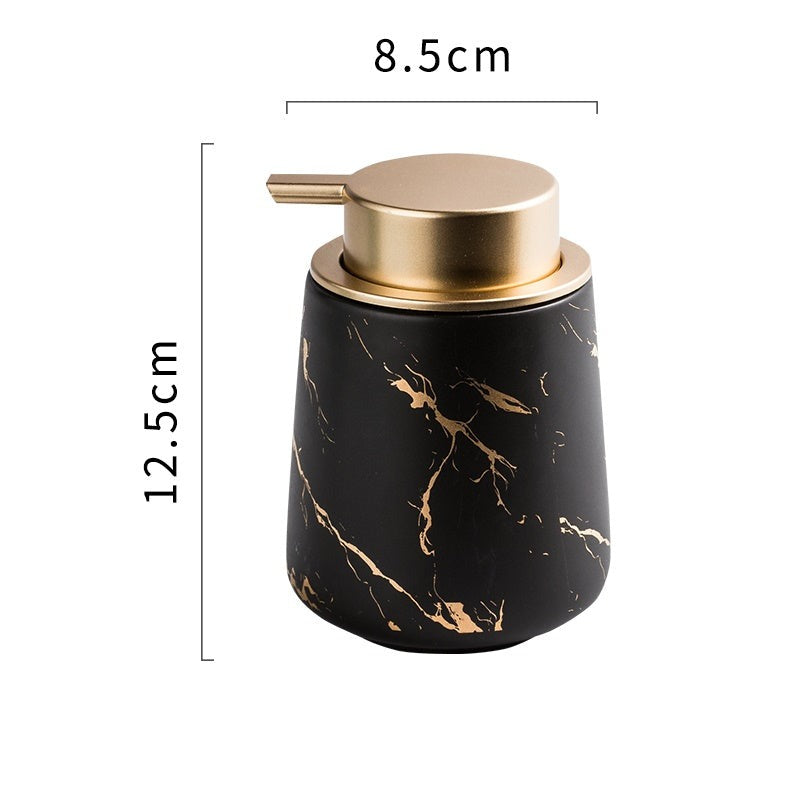 Ceramic Soap Dispenser, Cone Liquid Soap Pump Bottle, Colorful Marble Texture - view 7