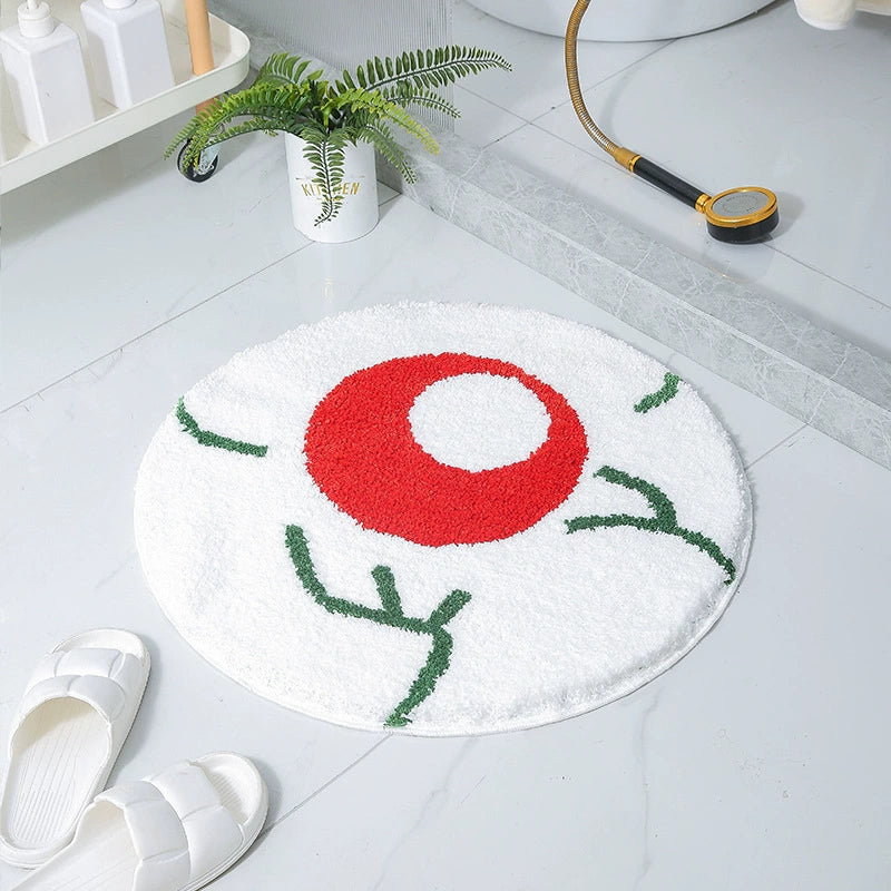 Feblilac Halloween Red Eyeballs Tufted Bath Mat