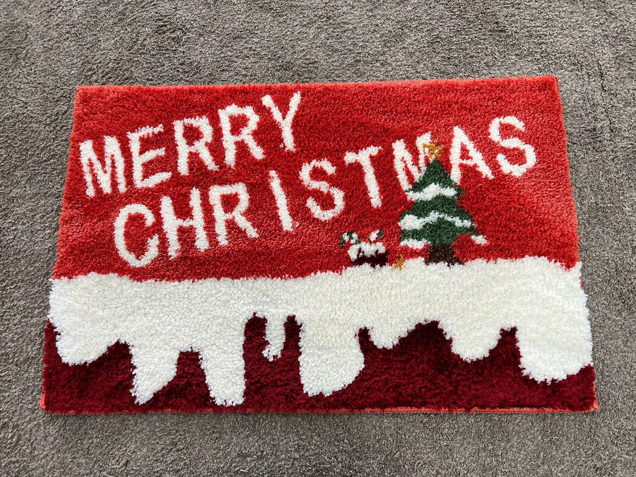 Feblilac Absorbent Christmas Tree Tufted Bath Mat - view 2