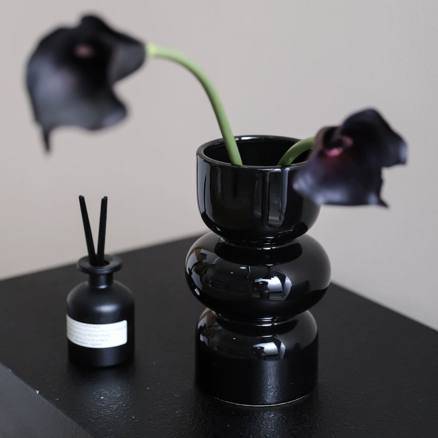 Feblilac Ins Style Retro Ceramic Vase Decorative Ornament Hydroponic Flower Arrangement Housewarming Wedding C - view 3