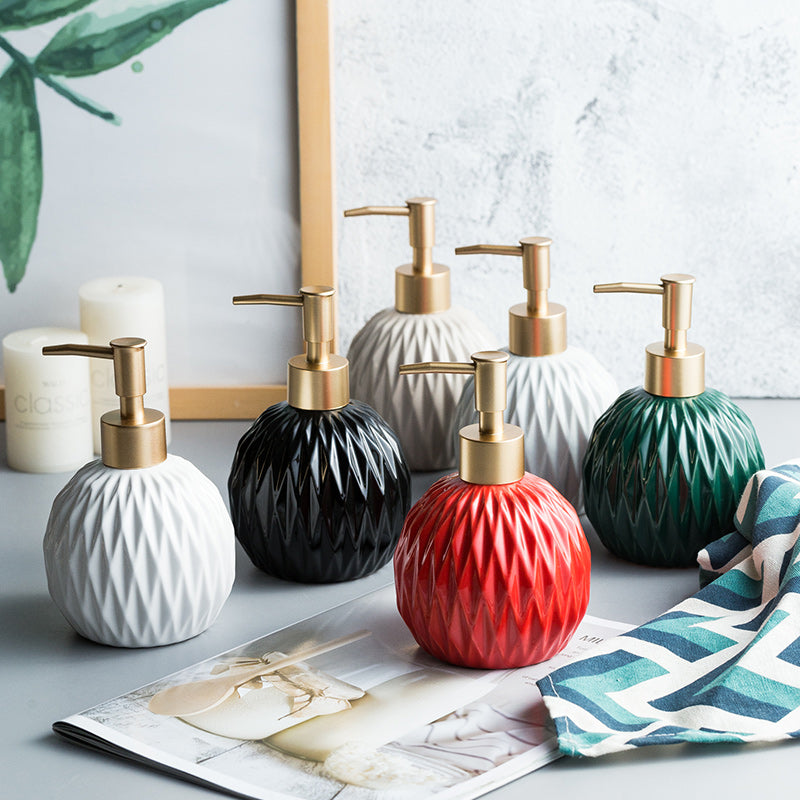 Ceramic Soap Dispenser, Round Bottle for Kitchen Bathroom - view 3