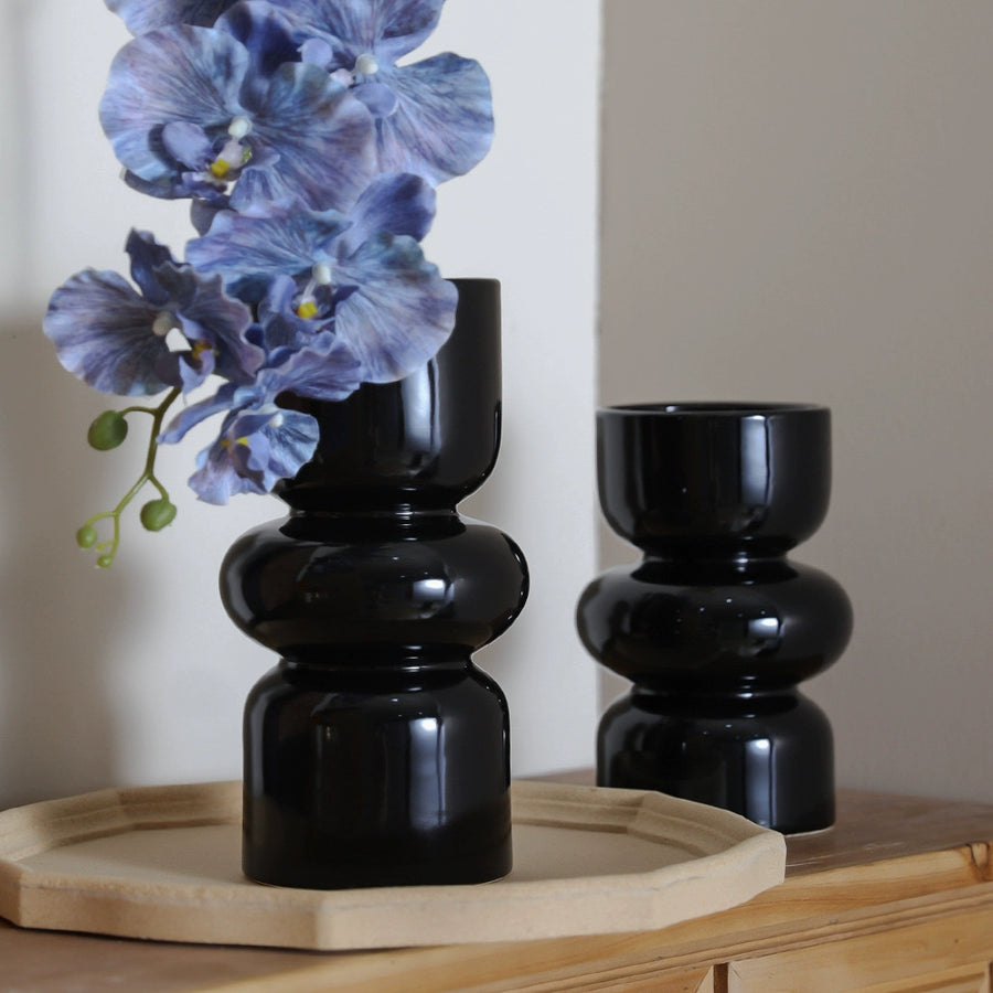 Feblilac Ins Style Retro Ceramic Vase Decorative Ornament Hydroponic Flower Arrangement Housewarming Wedding C - view 2