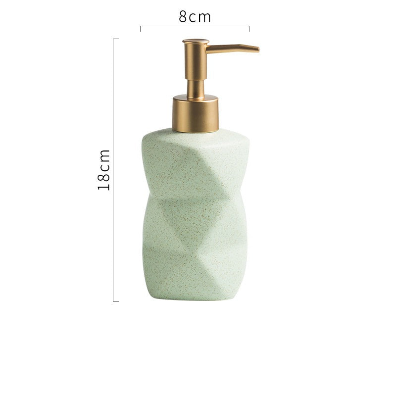 Ceramic Dimond Shape Soap Dispenser, Liquid Soap Pump Bottle