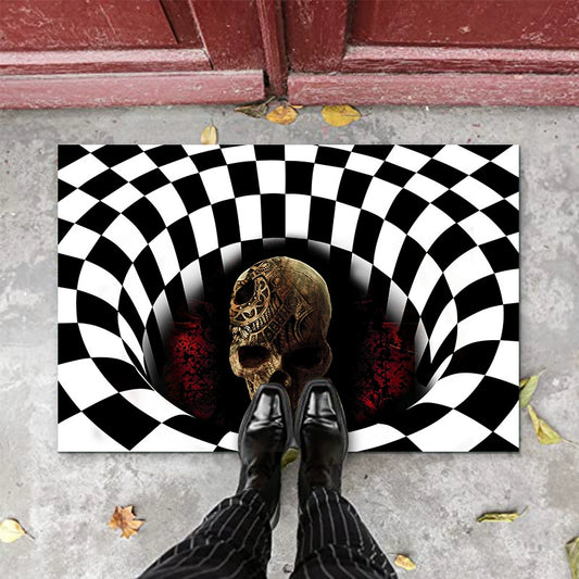 Feblilac Halloween Horror Skull PVC Coil Door Mat