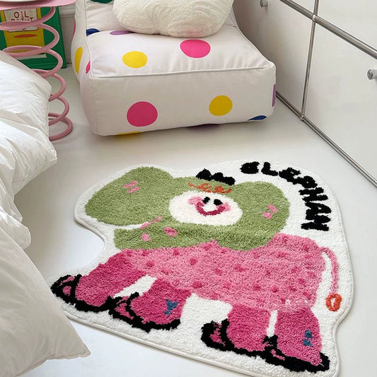 Feblilac Ins Colorful Animals Tufted Bath Mat