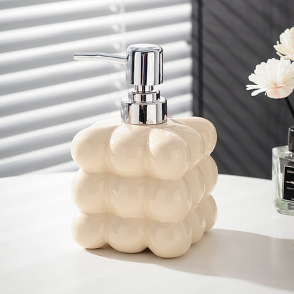 Ceramic Bubble Shape Soap Dispenser, Liquid Soap Pump Bottle