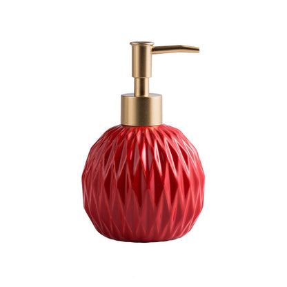 Ceramic Soap Dispenser, Round Bottle for Kitchen Bathroom