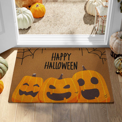 Feblilac Cartoon Pumpkin PVC Coil Door Mat