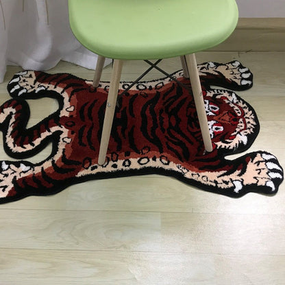 Feblilac Tibetan Tiger Animal Tufted Bathroom Mat, Area Rug, Bedroom Mat