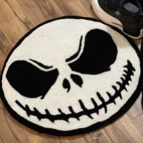 Feblilac Halloween Skull Tufted Bath Mat