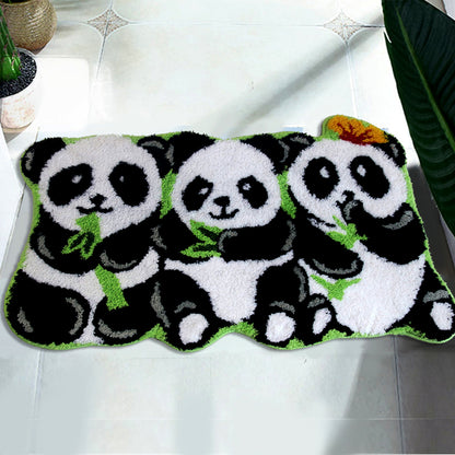 Cute Panda Bathroom Mat, Black and White Animal Decor