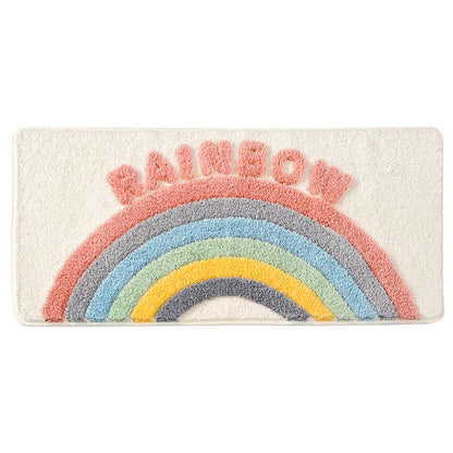 Feblilac Rainbow Tufted Bath Mat