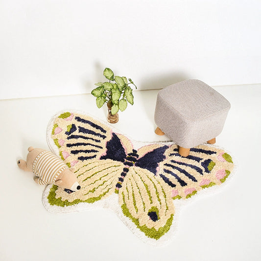 Feblilac Butterfly Shaped Tufted Rug - Colorful and Cozy