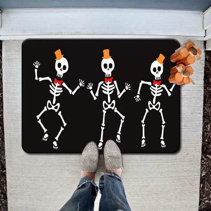 Feblilac Halloween Dance Skull Horror PVC Coil Door Mat