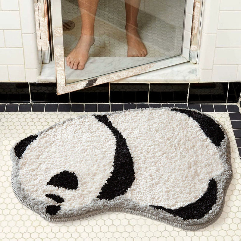 Feblilac Cute Panda Tufted Bath Mat