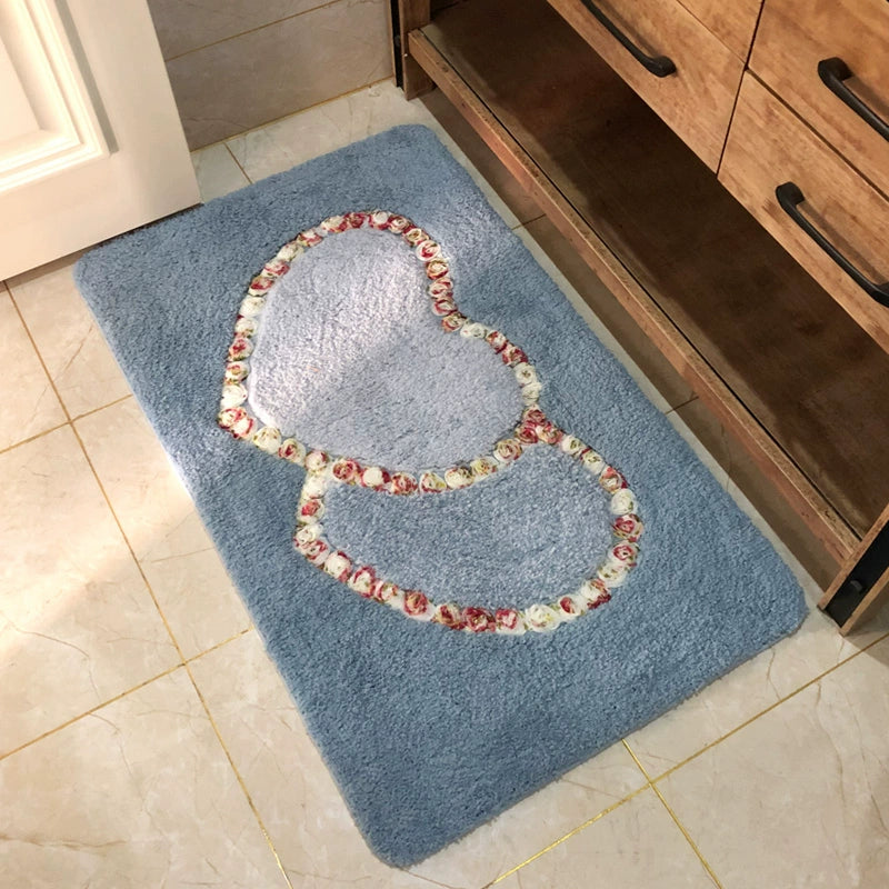 Feblilac Heart Tufted Bath Mat