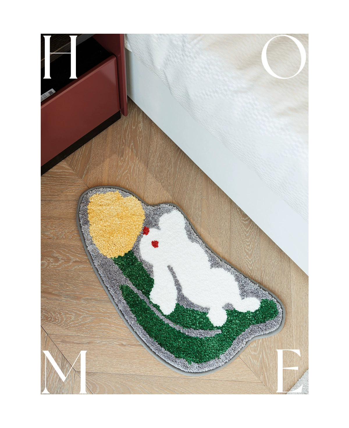 Feblilac Easter Misty Forest Ins Rabbit Tufted Bath Mat