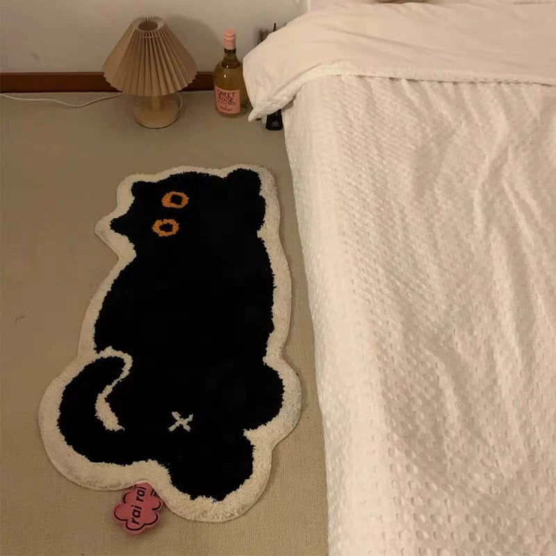 Feblilac Black Cat Bedroom Rug Long Runner - view 4