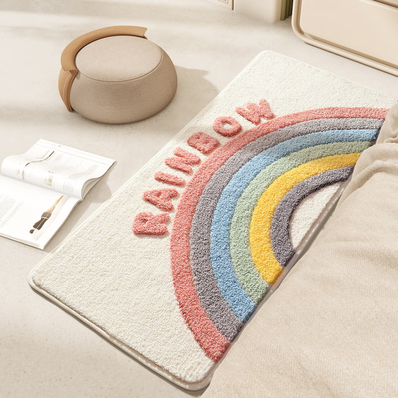 Feblilac Rainbow Tufted Bath Mat