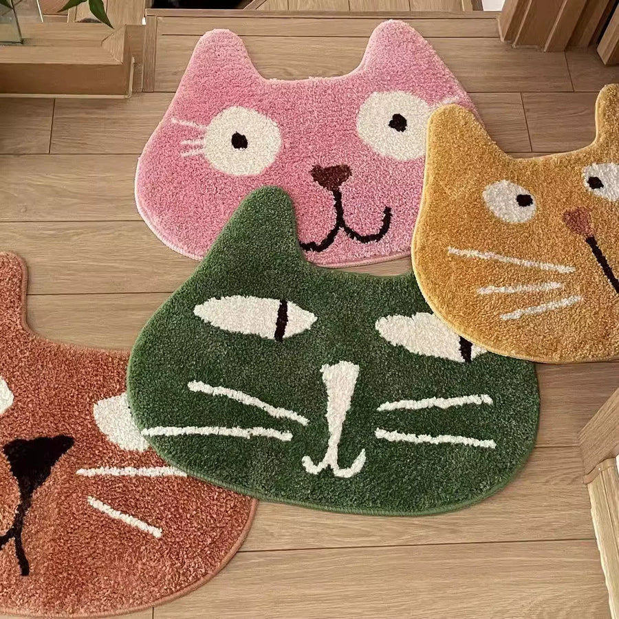 Feblilac Cute Cat Tufted Bath Mat