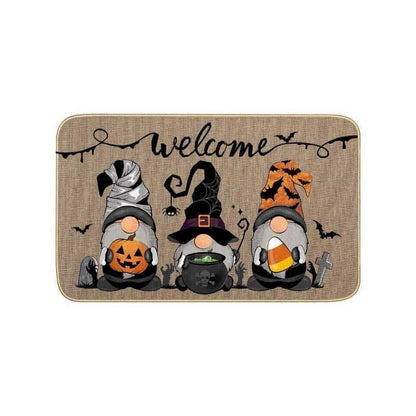 Feblilac Halloween Horror Wearing A Hat Boo and Pumpkin PVC Coil Door Mat