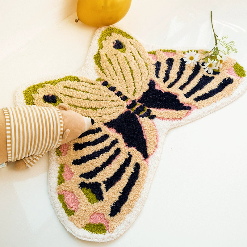 Feblilac Butterfly Shaped Tufted Rug - Colorful and Cozy