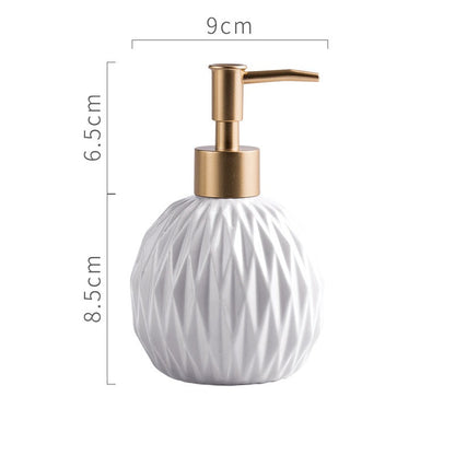 Ceramic Soap Dispenser, Round Bottle for Kitchen Bathroom