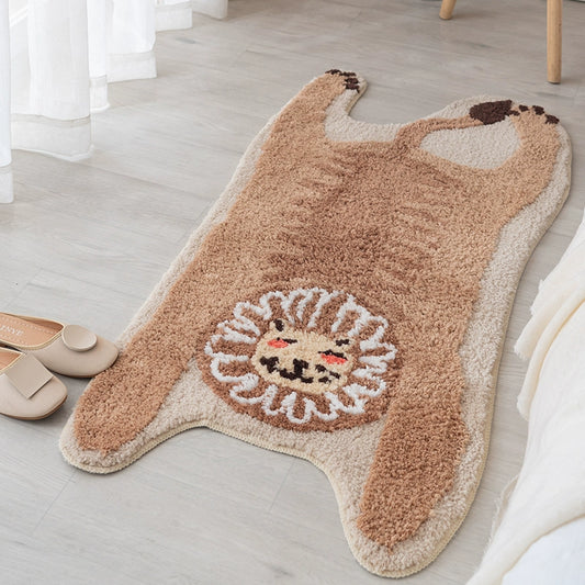 Feblilac Lion Tufted Bath Mat