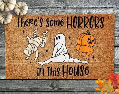 Feblilac Halloween Split Ghost PVC Coil Door Mat