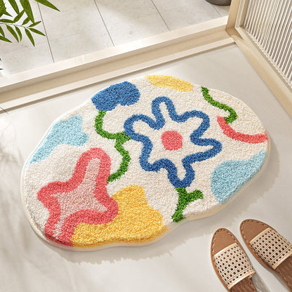 Feblilac Colorful Patterns Tufted Bath Mat