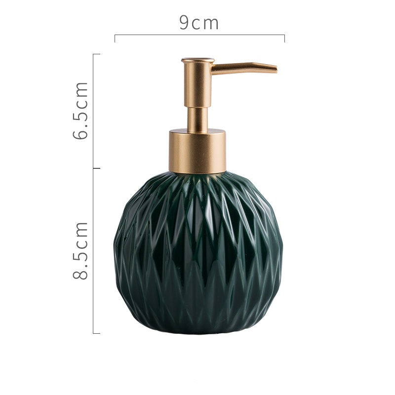 Ceramic Soap Dispenser, Round Bottle for Kitchen Bathroom