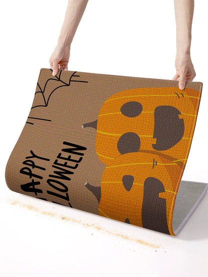 Feblilac Cartoon Pumpkin PVC Coil Door Mat