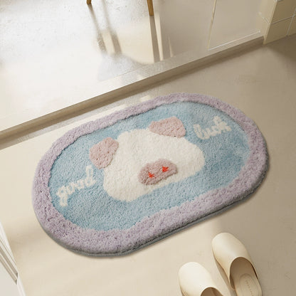 Feblilac pig Tufted Bath Mat