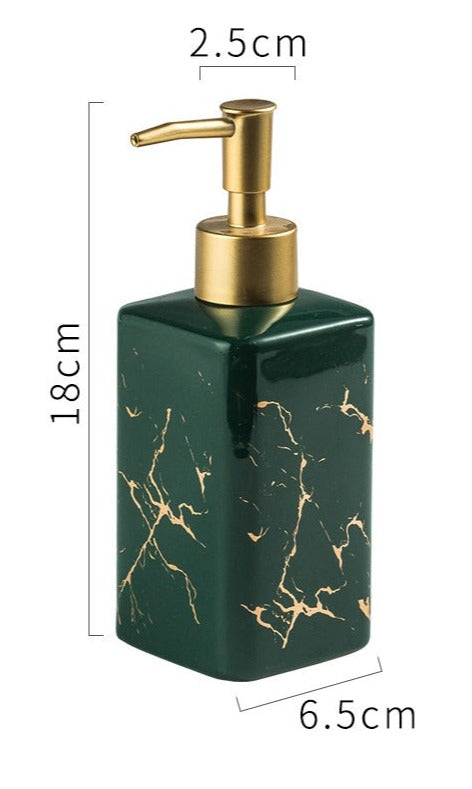 Ceramic Soap Dispenser, Marble Texture Cube Bottle for Kitchen Bathroom - view 7