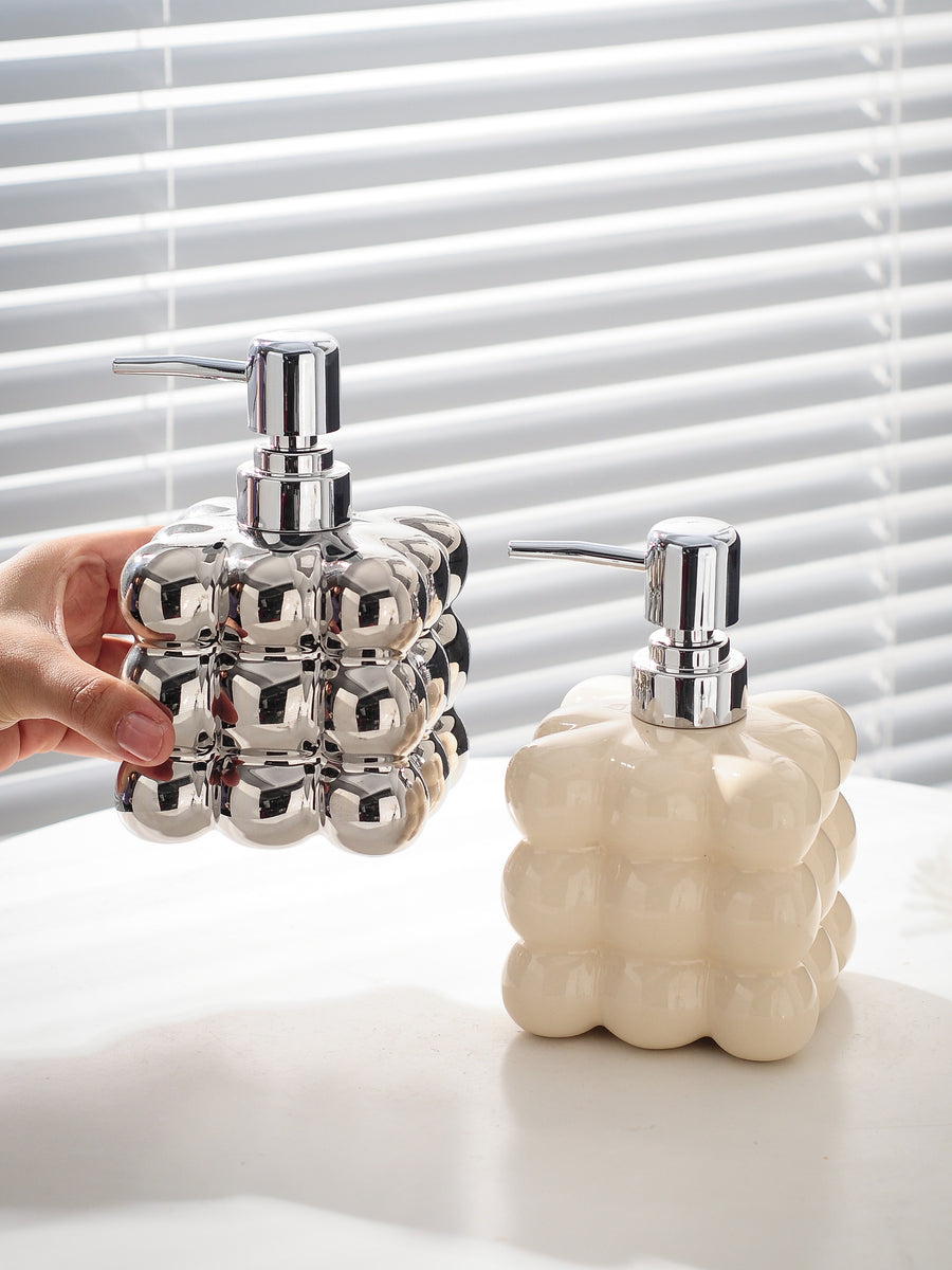 Ceramic Bubble Shape Soap Dispenser, Liquid Soap Pump Bottle - view 3
