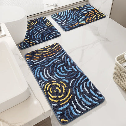 Line of Starry Night Bath Mat, Van Gogh Home Decor