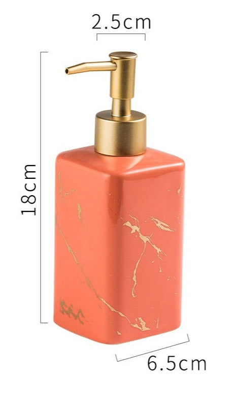 Ceramic Soap Dispenser, Marble Texture Cube Bottle for Kitchen Bathroom - view 8