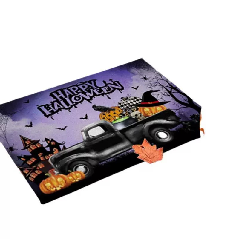 Feblilac Purple Car Pumpkin PVC Leather Kitchen Mat - view 3