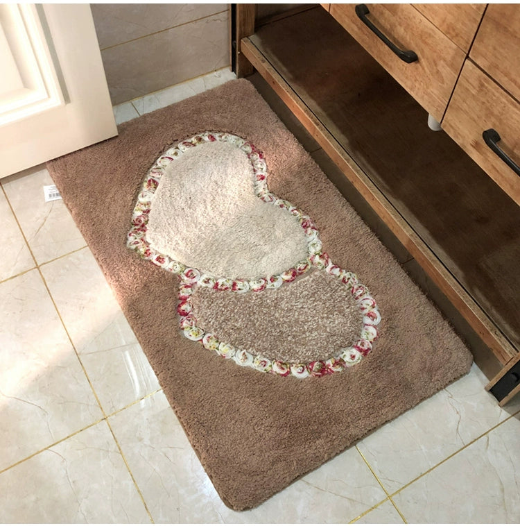 Feblilac Heart Tufted Bath Mat