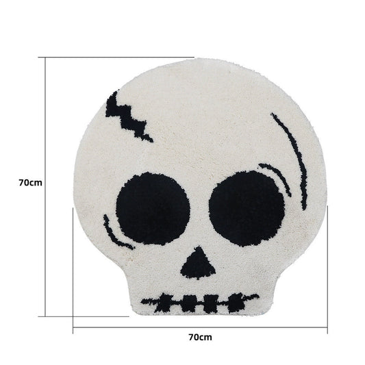 Feblilac Halloween Creative Skull Holiday Horror Decoration Tufted Bath Mat